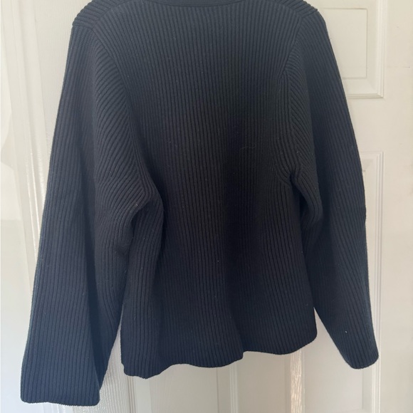 Toteme Black Ribbed Button-Up Sweater - Picture 2 of 5